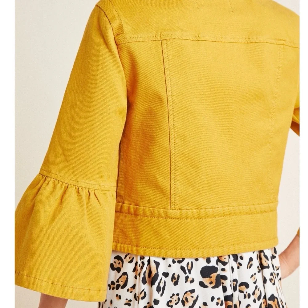 Nora Flounce Sleeve Jacket Anthropologie sz M - Picture 2 of 16